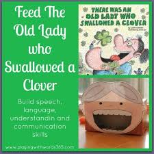 There Was An Old Lady Who Swallowed A Clover Activity Old Women Preschool Speech Language Activities