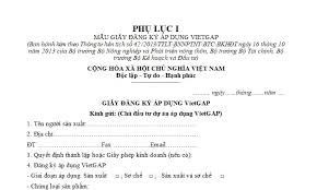 Mẫu Giấy đăng ký áp dụng VietGAP theo quy định hiện hành là mẫu nào? Xây  dựng dự án áp dụng VietGAP được hỗ trợ từ ngân sách Nhà nước như thế