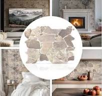 CONCORD WALLCOVERINGS ™ Retro-Art 3D Faux Stone Wall Panels, Pack of 8,  Beige Brown Wild Boulder, Lightweight PVC Sheets 17.5" x 23.75" (44.5 cm x  ...