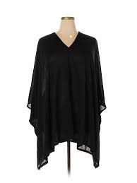 Details About Ellos Women Black Poncho 1x Plus