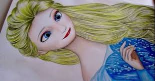 Frozen Drawing Elsa With Her Hair Down Youtube Elsa Frozen Hair Drawings Elsa