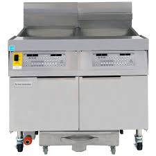 Frymaster Fplhd265 100 Lb Natural Gas Two Unit Floor Fryer With Thermatron Controls And Filtration System 210 000 Btu