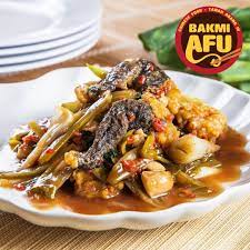 Kodok sawah goreng saus pedas. Kodok Batu Cah Sayur Asin Bisa Delivery Bakmi Afu Pek Cham Kee Facebook