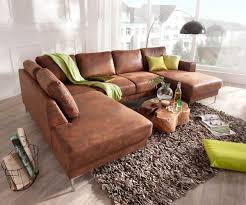 Couch Silas Braun Antik Optik 300x200 Cm Ottomane Links Designer Wohnlandschaft