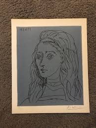 Contemporary single line drawing artists. Pablo Picasso Signed Number Drawing Bailey S Gallery Drawings Illustration People Figures Other People Figures Female Artpal