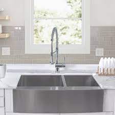 I Like The Stainless Steel Apron And The Double Sink I Also Kind Of Like The Fa Farmhouse Sink Kitchen Stainless Steel Farmhouse Sink Apron Front Kitchen Sink