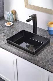 luxury bathroom sink matte black sit on