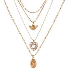 5 out of 5 stars. China Creative Retro Simple Multi Layer Gold Chain Necklace Angel Heart Shaped Portrait Pendant Women Necklace Lady Jewelry Gift China Gold Necklace And Women Necklace Price