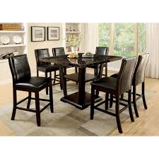 The sling seats are comfortable and dry quickly after getting wet. Furniture Of America Newrock 7 Piece Counter Height Faux Marble Dining Table Set Walmart Com Walmart Com