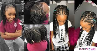 Long, rounded bangs are a soft way to frame your face without committing to the style upkeep that comes with full forehead bangs. Childish Hairstyle For Trendy Black Girls Braids Hairstyles For Black Kids
