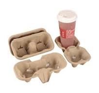 Biodegradable Disposable 4 Pack Pulp Paper Cup Carrier ...