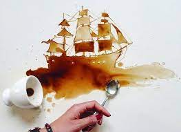 Giulia bernardelli takes spilt coffee and turns it into art. Giulia Bernardelli Creates Whimsical Paintings With Spilled Coffee