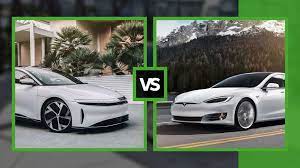 Tesla's new model s plaid and plaid+ variants provide huge acceleration and top speed increases, with the plaid+ also offering a big range increase. Tesla Model S Plaid Vs Lucid Air Dream Edition The Big Battel Hug Techs