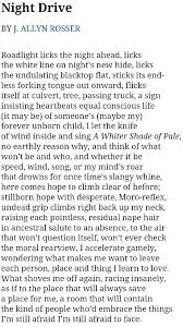 J Allyn Rosser Night Drive Night Driving Poems In A Heartbeat