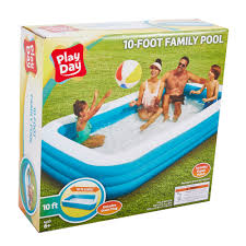 It can support up to 250 pounds, and many. Play Day Rectangular Inflatable Family Pool 120 X 72 X 22 Walmart Com Walmart Com