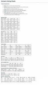 Women S Sizing Charts Size Chart For Kids Sewing Measurements Standard Measurement Chart For Women