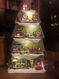 A 5.5' tall tree, 30 wide at the base, with 5 tiers. Christmas Tree Snow Village Display 5 Steps Instructables