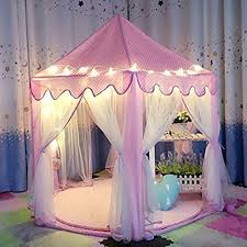 Kids Girls Indoor Princess Castle Play Tents With Led Lights For Playroom Use Isperfect Kids Play Tent Kids Playroom Decor Play Houses