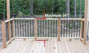 Deck guardrails (guards) should rise to at least 36 inches above the residential deck level. Standard Deck Railing Height Code Requirements And Guidelines