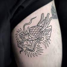 Minimalist Traditional Japanese Dragon Head By The Homie Birdman Small Japanese Tattoo Dragon Tattoos For Men Dragon Tattoo Forearm