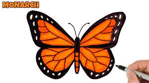 Click image for bigger version. How To Draw Butterfly Easy Monarch Butterfly Drawing And Coloring Art Tutorial Youtube