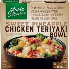 Stick with the pot pies, they're good. Marie Callender S Frozen Sweet Pineapple Chicken Teriyaki Bowl 12 3oz Target