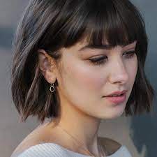 Oval Bead Set Diamond Dangle Earrings In 2022 Thick Hair Styles Short Hair Styles Short Hair With Bangs