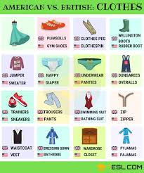 American And British Words For Clothes 15 Differences Illustrated 7esl