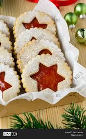 This linzer cookie recipe with raspberry jam is the ultimate christmas. Traditional Austrian Image Photo Free Trial Bigstock
