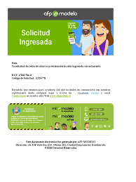 Solicita tu segundo retiro del 10% en afp modelo. Comprobante Retiro 10