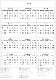2018 Calendar Of Holidays Calendar Holidays Calendar Printables Printable Calendar 2016 2012 Calendar