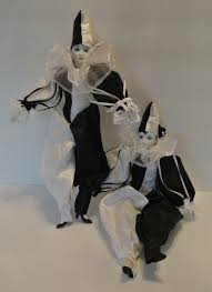 J.misa collection jmisa 24 umbrella porcelain dolls quince anos white. Pair Of Black And White Harlequin Porcelain Dolls Posable Jester Clown Porcelain Dolls Jester Clown Porcelain Dolls Creepy