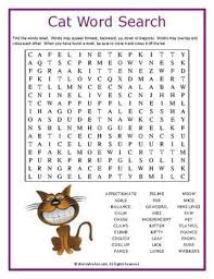 Cat Word Search Puzzle Fun Worksheets For Kids Fun Worksheets Preschool Activities