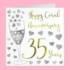 Table of contents 35th wedding anniversary wishes, quotes and messages35 year anniversary 35th wedding anniversary wishes, quotes and messages i actually recollect when … 35th Wedding Anniversary Card Happy Coral Anniversary Silver Hearts Ebay