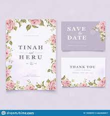 Beautiful Floral Wedding Invitation Template Stock Vector Illustration Of Floral Wedding Invitations Floral Wedding Invitation Card Wedding Invitation Cards