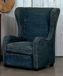 Leisuremod milburn modern tufted denim lounge armchair w/ wooden legs $186.99 $219.99. Denim Levittown Wingback Chair Black Cafe Chairs Wingback Chair Denim Furniture