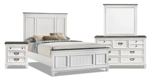 Transmute the aesthetics of your bedroom setting with this minimalistic 5 piece queen bedroom set. Emma 6 Piece Queen Bedroom Package The Brick