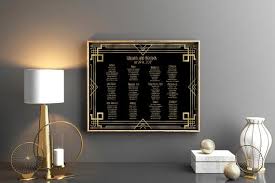 Great Gatsby Seating Chart Roaring 20 S Table Chart Black And Gold Seating Chart Art Deco Seating Chart Prohibition Party Seating Chart Party Seating Seating Charts Great Gatsby Party Decorations