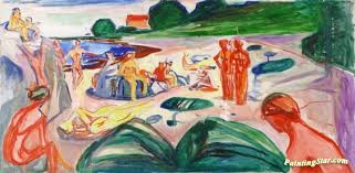 A very serene and peaceful painting! Beach Scene Artwork By Edvard Munch Oil Painting Art Prints On Canvas For Sale Paintingstar Com Art Online Store