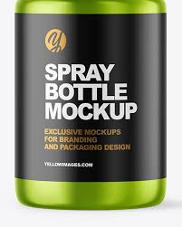 Metallic Spray Bottle Mockup In Bottle Mockups On Yellow Images Object Mockups