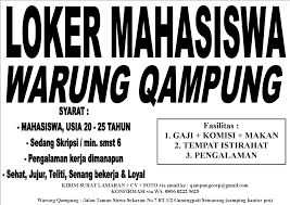 Jun 03, 2021 · lowongan kerja part time jogja untuk pelajar smp. Lowongan Kerja Mahasiswa Warung Qampung Di Unnes Semarang Part Time Kaskus