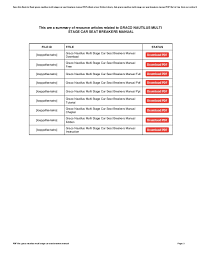 Car seat instruction manual (alpha omega all in one, #599975). Graco Nautilus Multi Stage Car Seat Breakers Manual