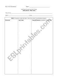 Just open, type and save. Split Page Note Taking Graphic Organizer Esl Worksheet By Quinnemm
