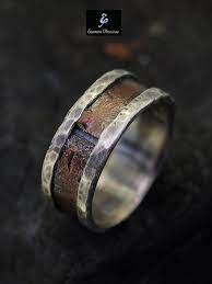 Rustic Men Ring Silver Copper Ring Men S Engagement Ring Mens Wedding Band Unique Men S Silver Ring Alternative Ring Ring Verlobung Verlobungsring Ehering