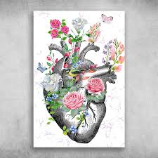Check spelling or type a new query. Beautiful Butterfly Rose Flower Human Heart Anatomy Canvas Poster Fridaystuff