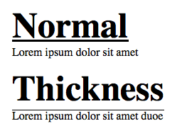 Each line of text is underlined. Edit Line Thickness Of Css Underline Attribute Stack Overflow