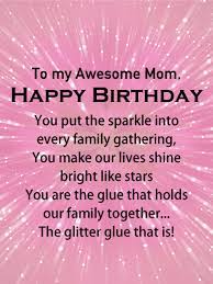 Sharing a birthday memory can be a fun idea for mom, too: Glitter Glue Happy Birthday Card For Mother Birthday Greeting Cards By Davia