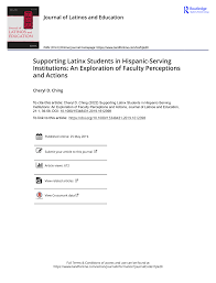 PDF) Supporting Latinx Students in Hispanic-Serving Institutions: An  Exploration of Faculty Perceptions and Actions