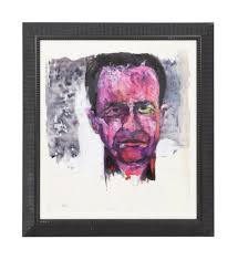 Todd Murphy Oil Mixed Painting Of A Man On Paper Framed Art