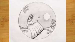 If you want to use markers/watercolors to color your drawing, use paper that is relatively thick and line over your pencil more darkly before doing so. Pencil Drawing In A Circle Step By Step Ashim Drawing Tips Youtube